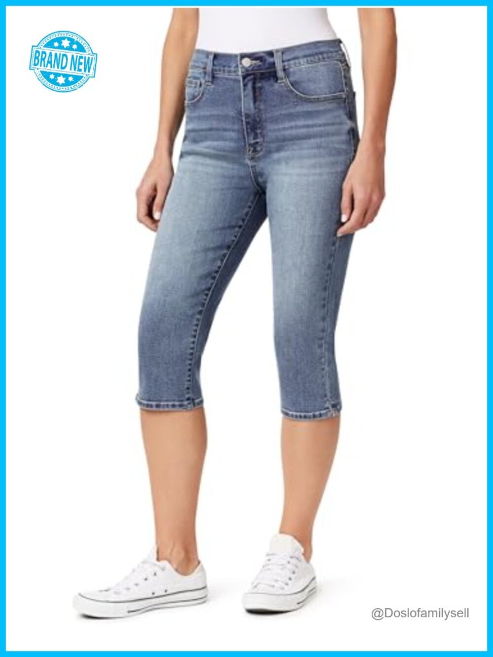 Curvy Super High-Rise Capri Jeans Cotton Stretchable